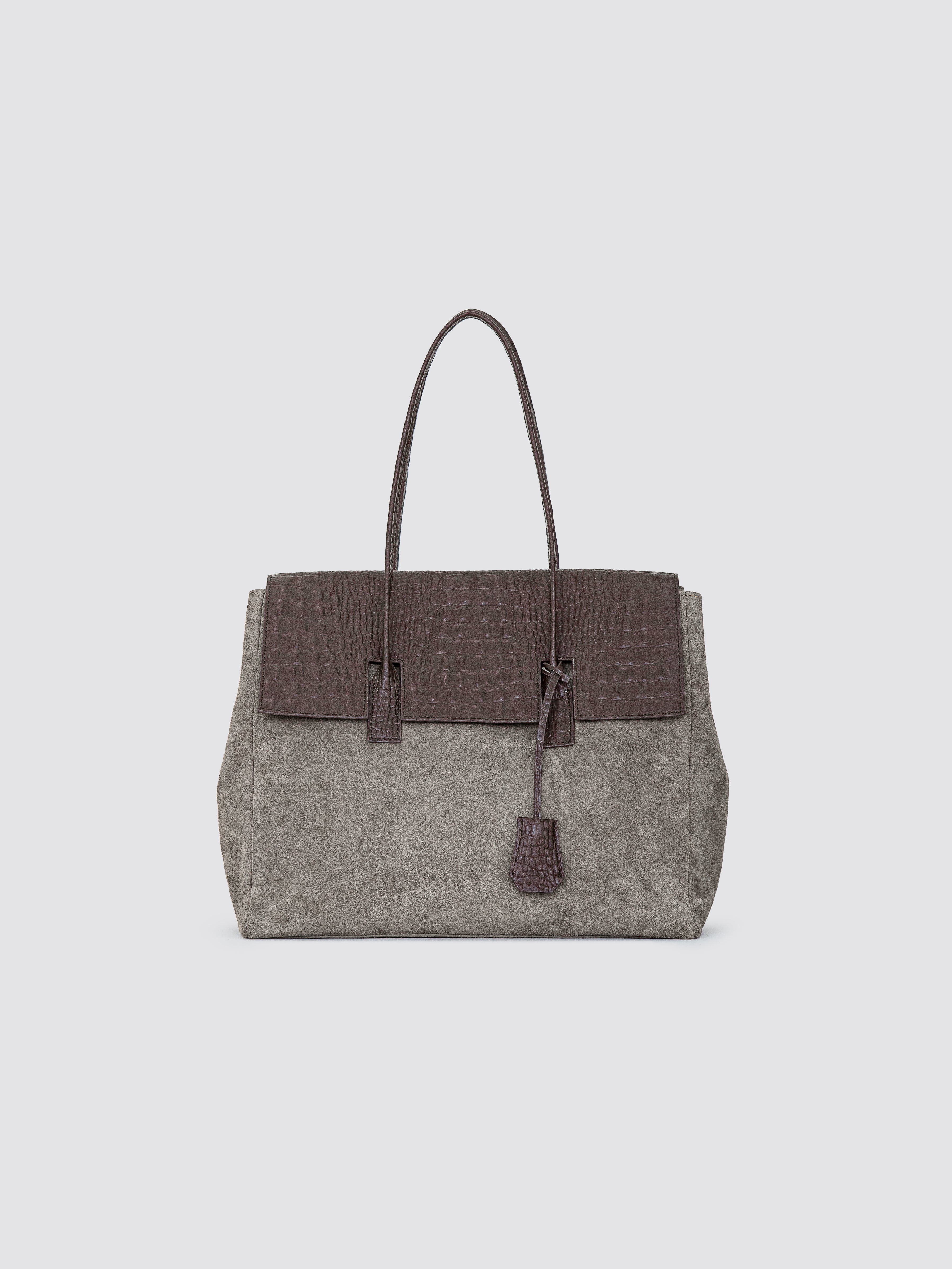 ESSENS BAG - Croc Suede Brown