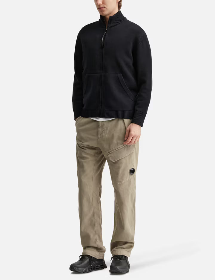 Cotton Mixed Zipped Cardigan