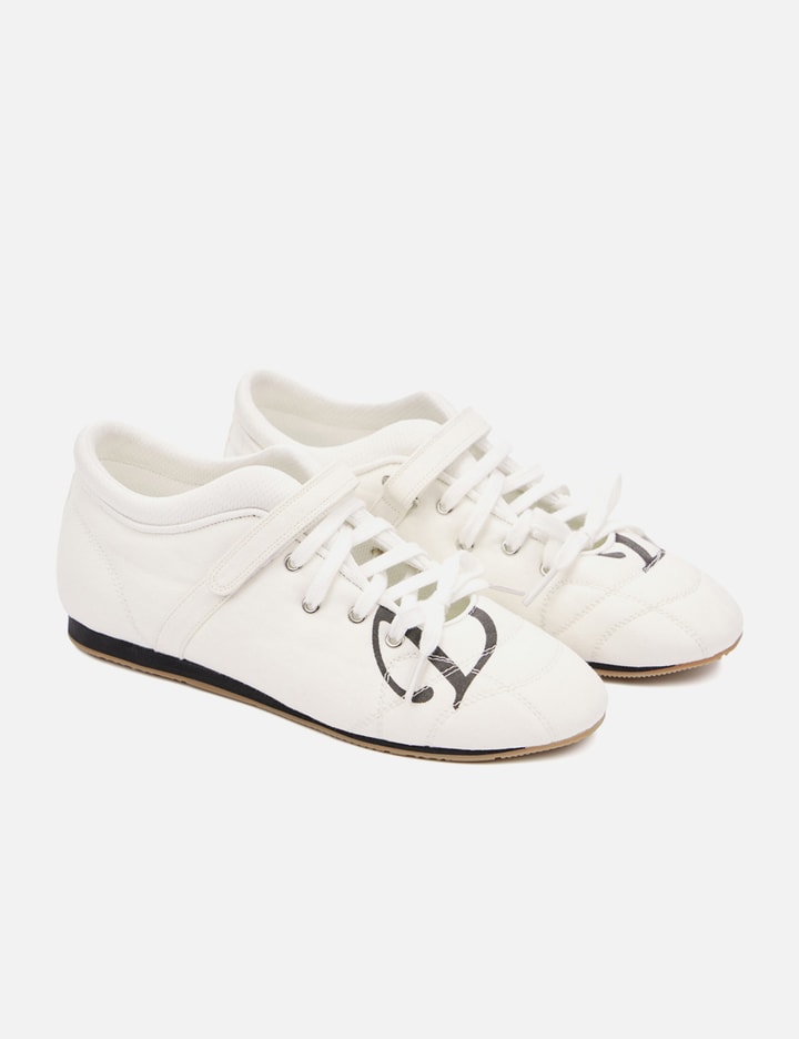 D Logo Lace Up Mozzi Shoes In White