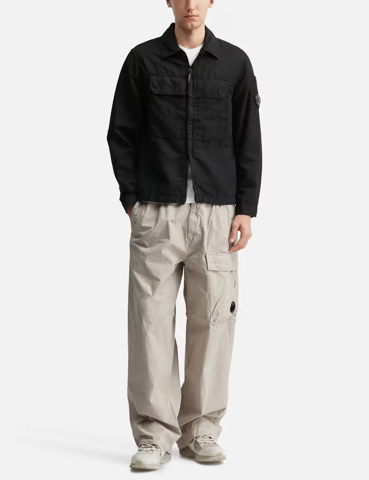 Cotton/Linen Zipped Lens Overshirt