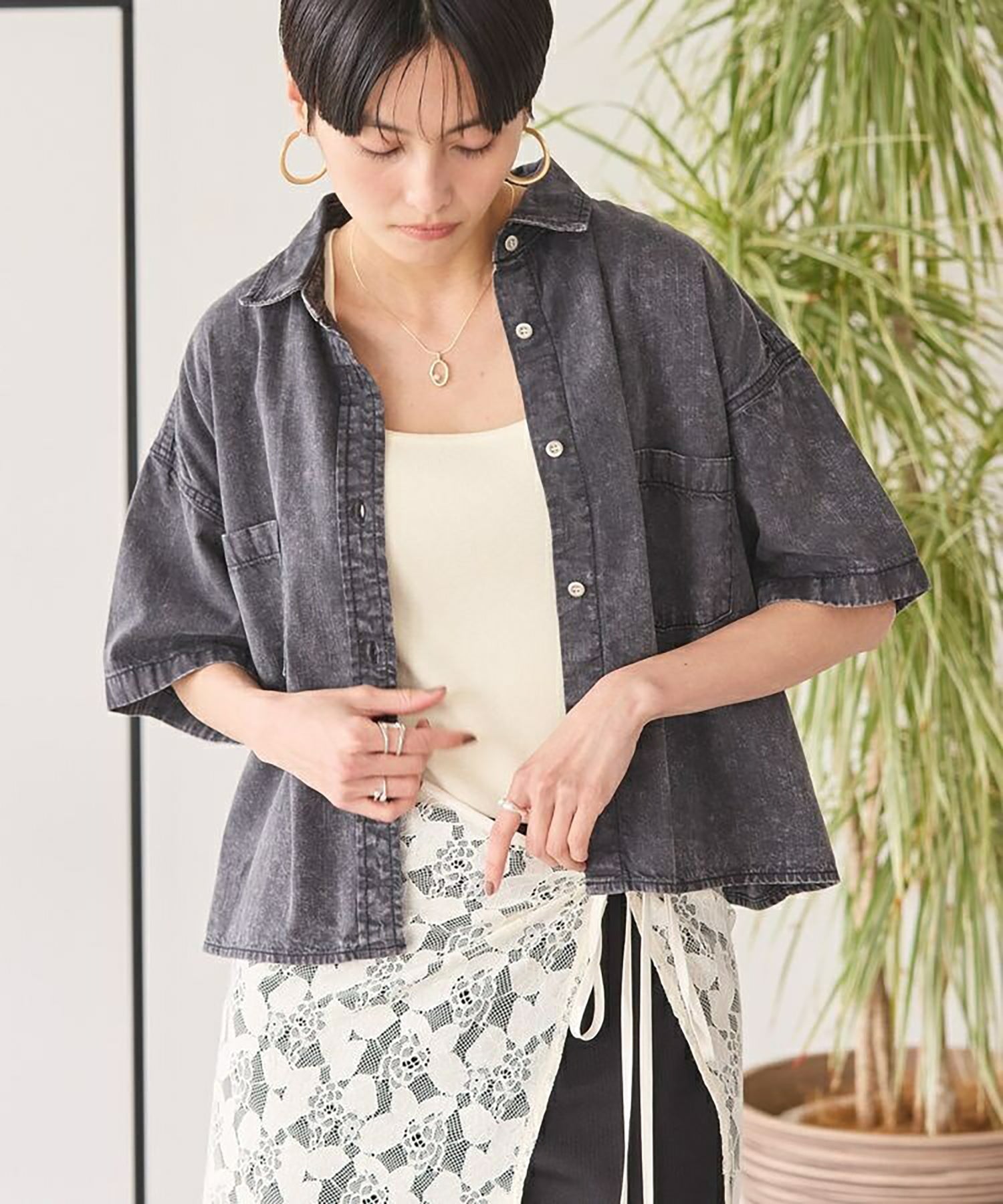 Ogata Denim Cropped Shirt