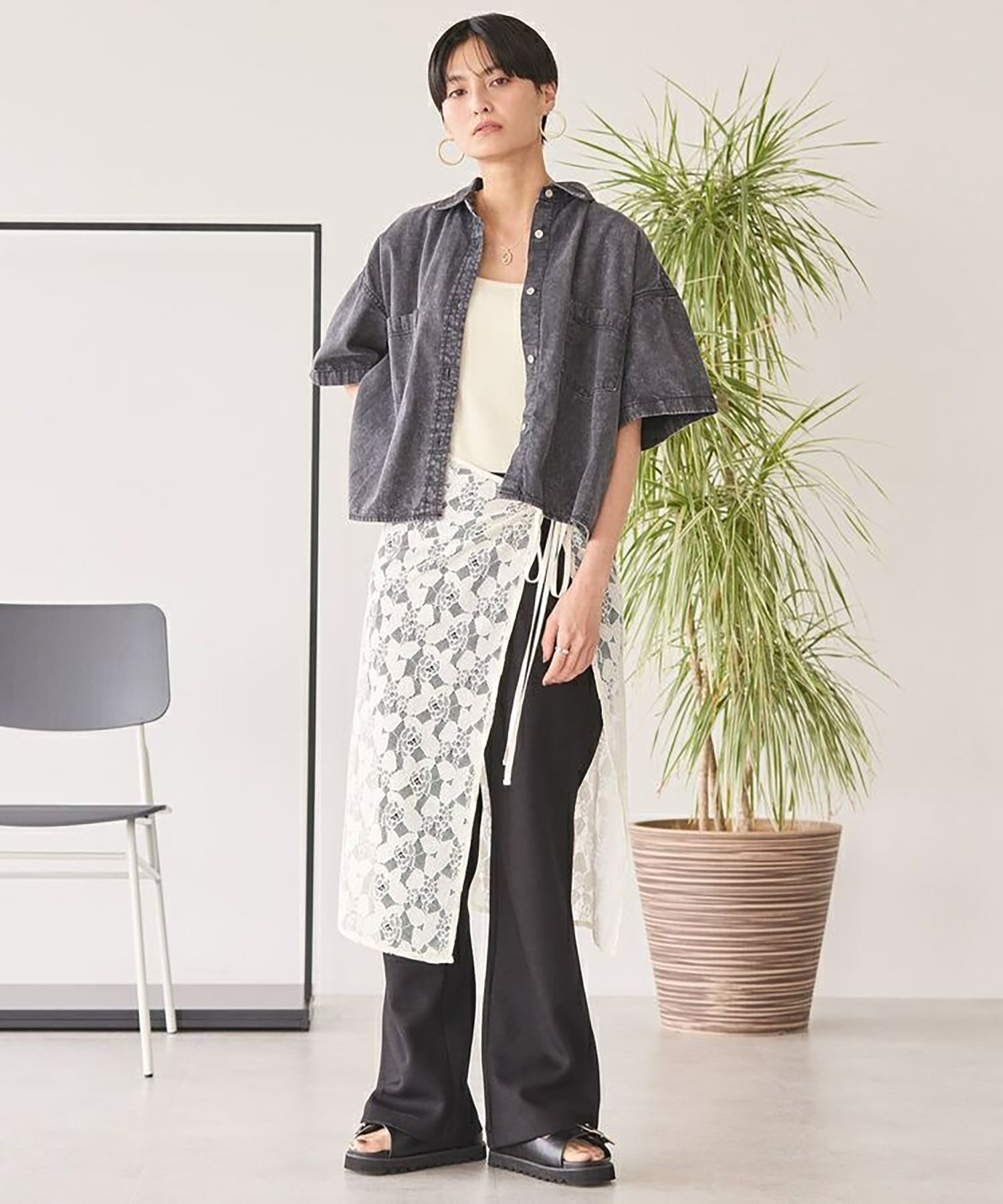 Ogata Denim Cropped Shirt