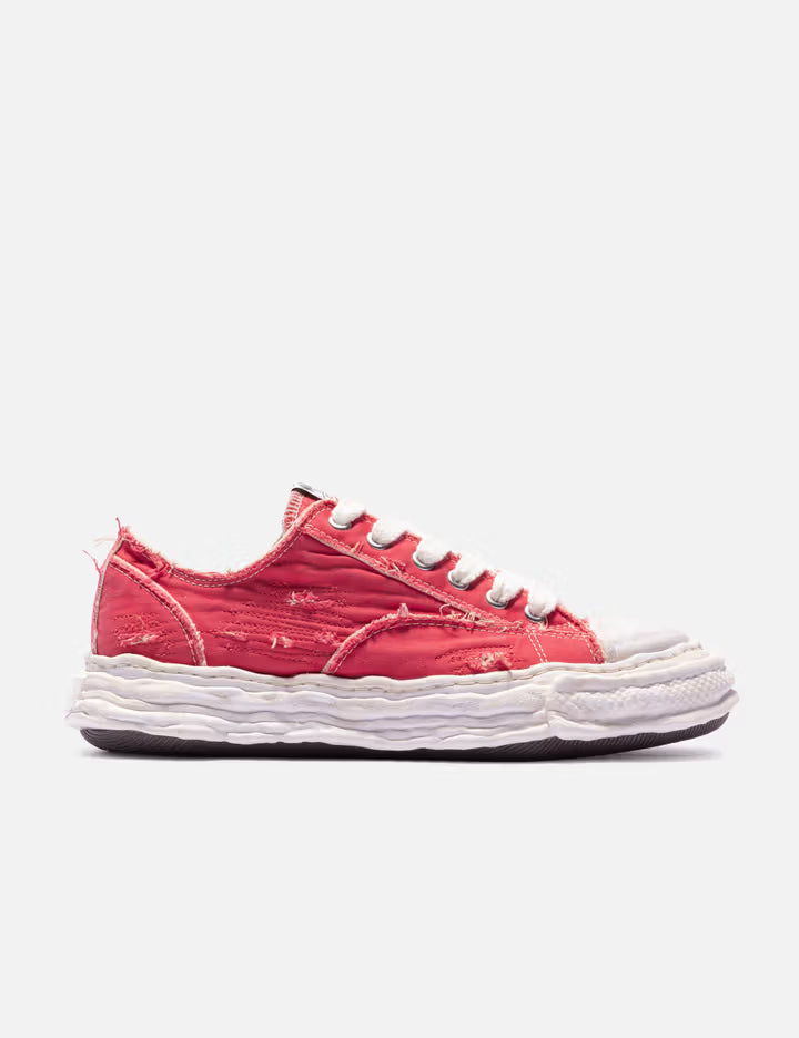 "PETERSON23" OG Sole Ripped Overdye Canvas Low-Top Sneaker