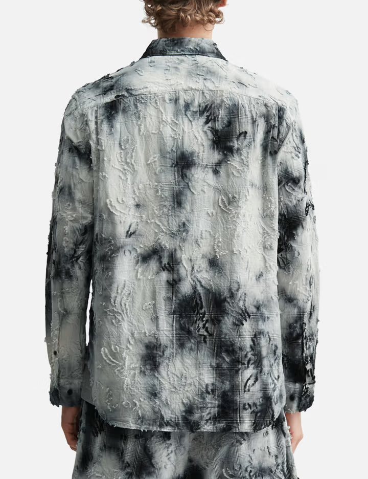 Tie-Dye Check Regular Shirt