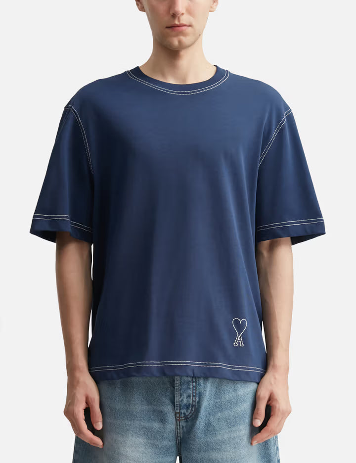 Cotton Topstitching Ami De Coeur T-Shirt