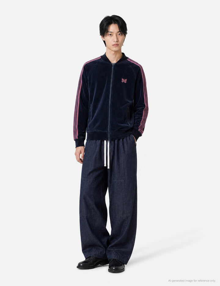 Rib Collar Track Jacket - C/PE Velour
