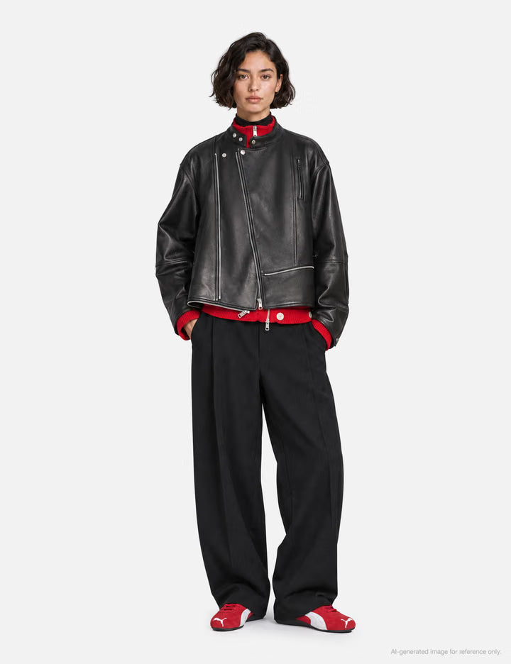 Double-End Vintage Leather Gt Riders Jacket