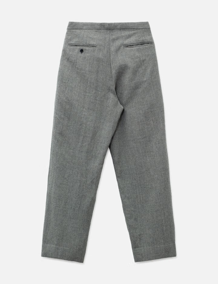 Wool Herringbone Easy Trousers