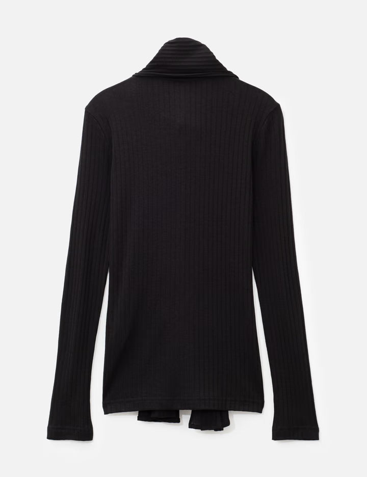 Ribbed Bow Blouse
