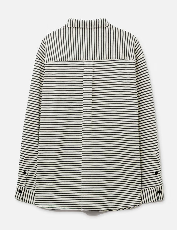Adam Cotton Shirt In Gray Stripe