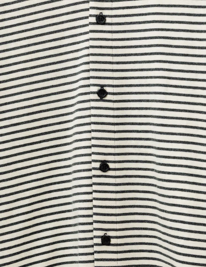 Adam Cotton Shirt In Gray Stripe
