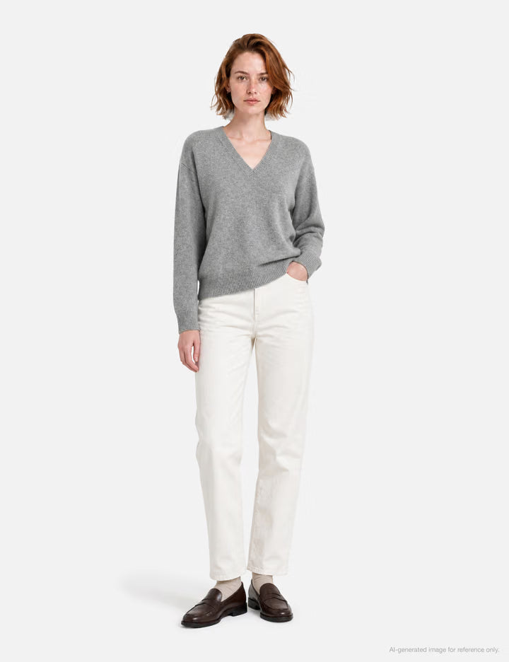 15 Deep V-Neck Knit In Gray