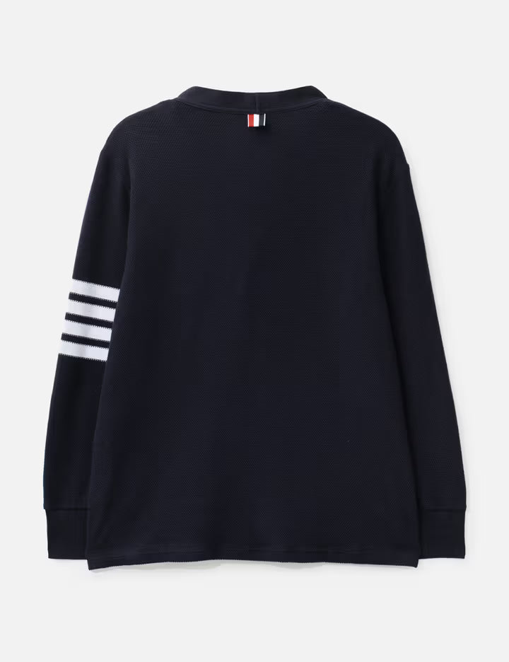 Textured Pique 4-Bar Cardigan