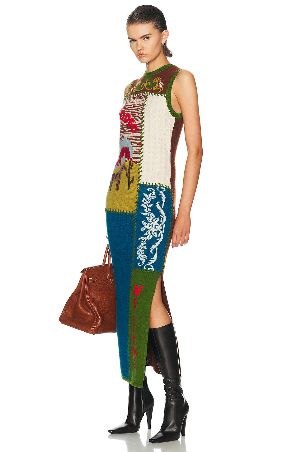 Lasso Patchwork Knit Dress