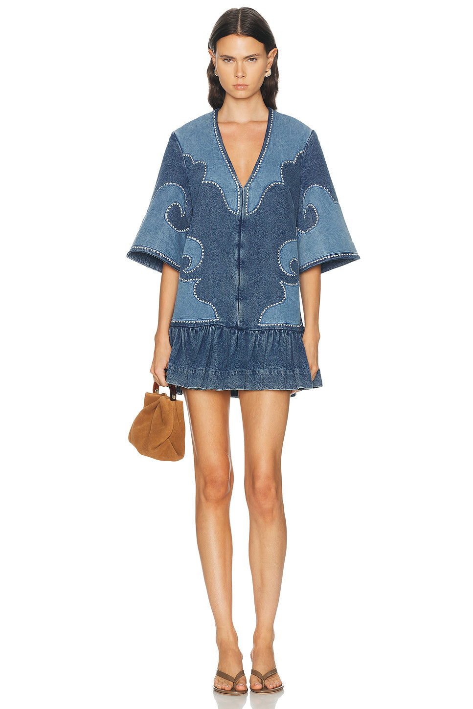 Jesse Denim Applique Mini Dress
