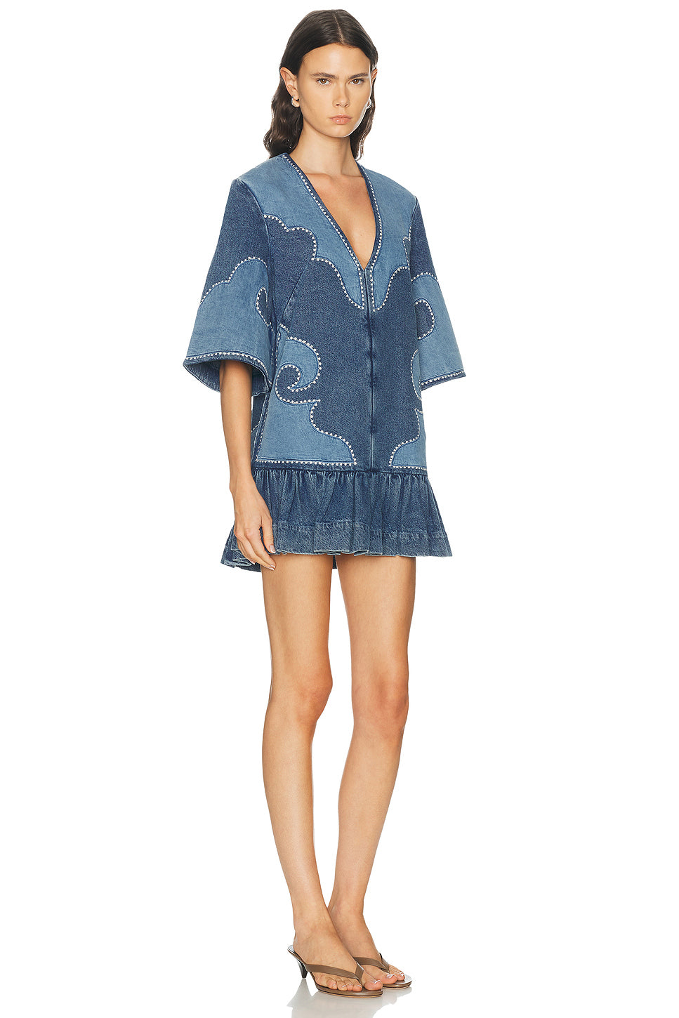 Jesse Denim Applique Mini Dress