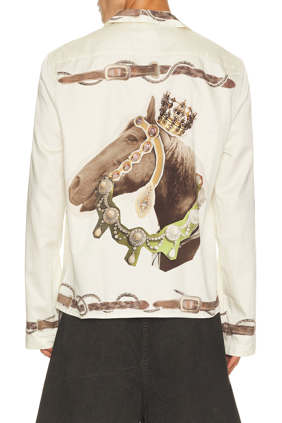 Samiro Ls Horse And Belts Cotton Satin