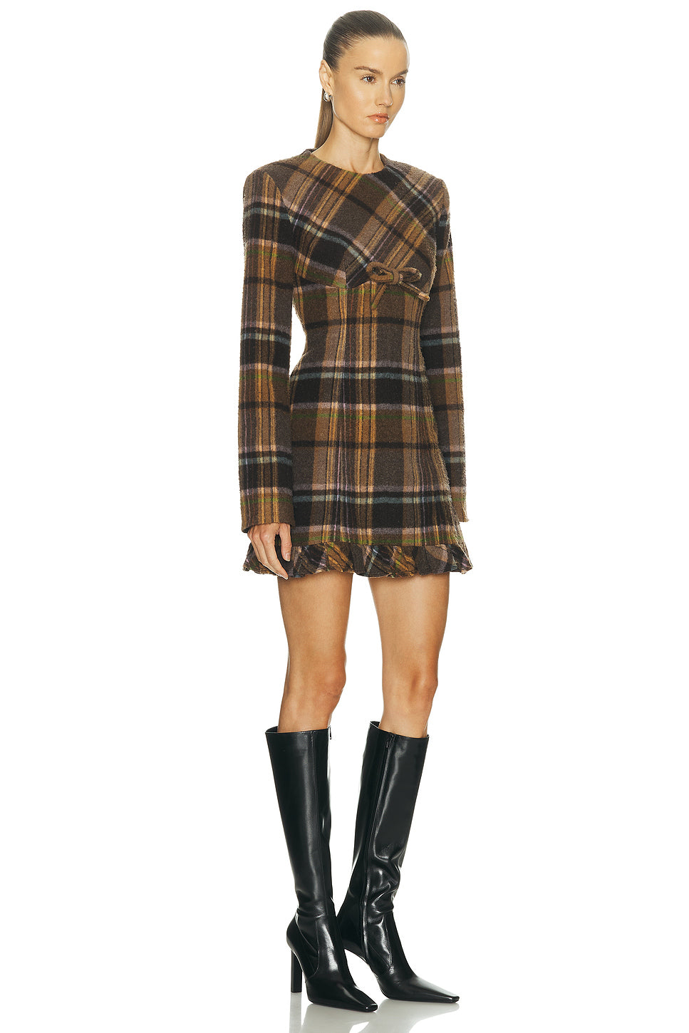 Delfin Plaid Mini Dress