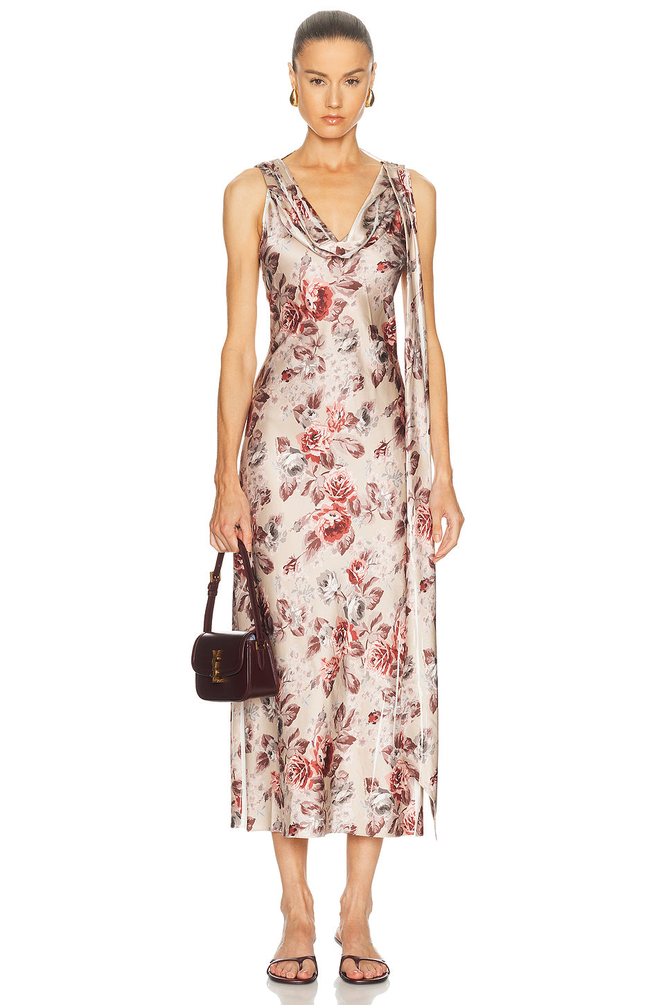 Cracked Rose Satin Dress