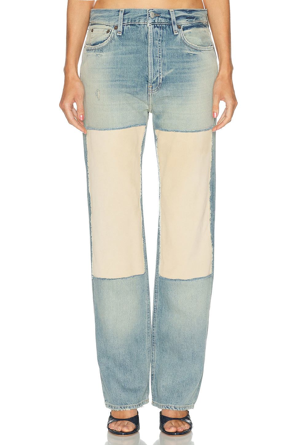 Pazer Suede Panel Straight Leg