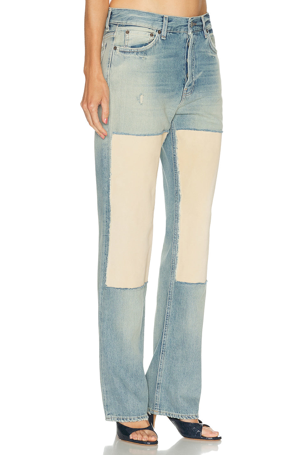 Pazer Suede Panel Straight Leg