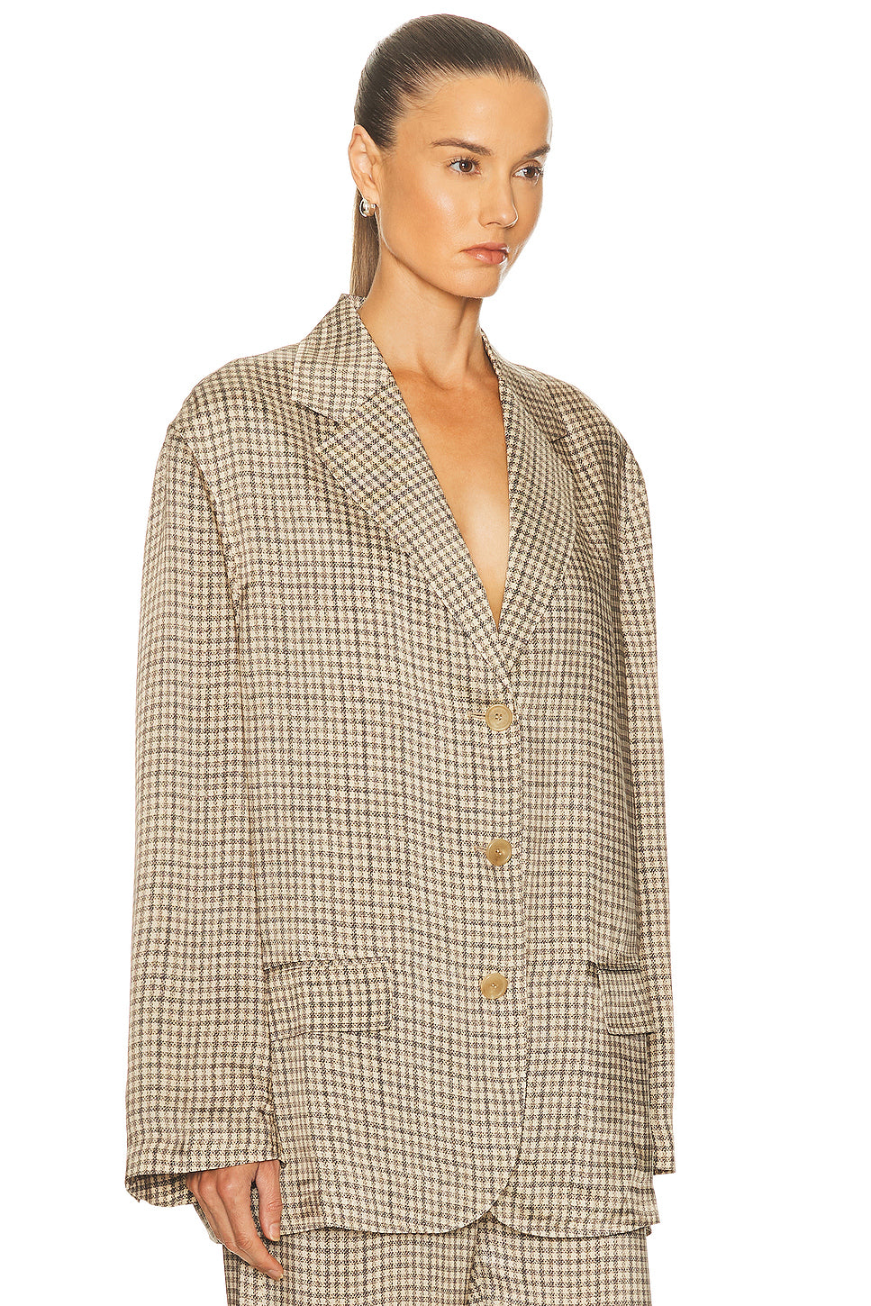 Junida Check Fluid Blazer