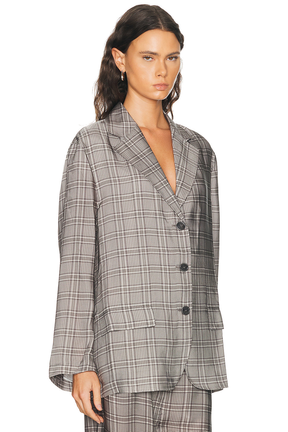 Junida Check Fluid Suit Jacket