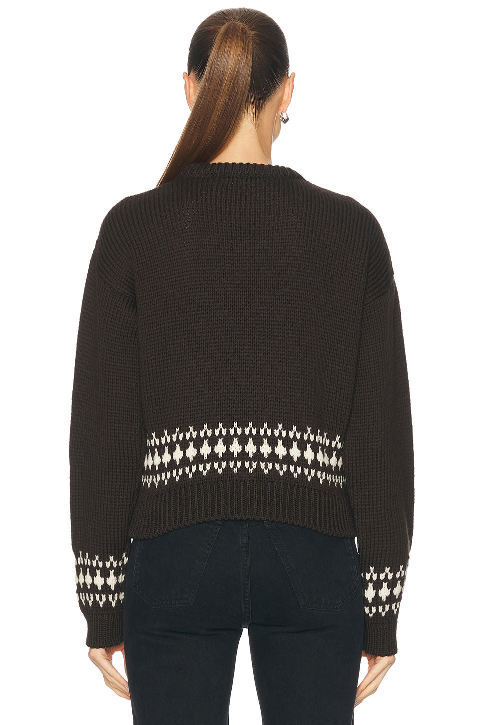 Fairisle Bottom Cropped Crewneck Sweater