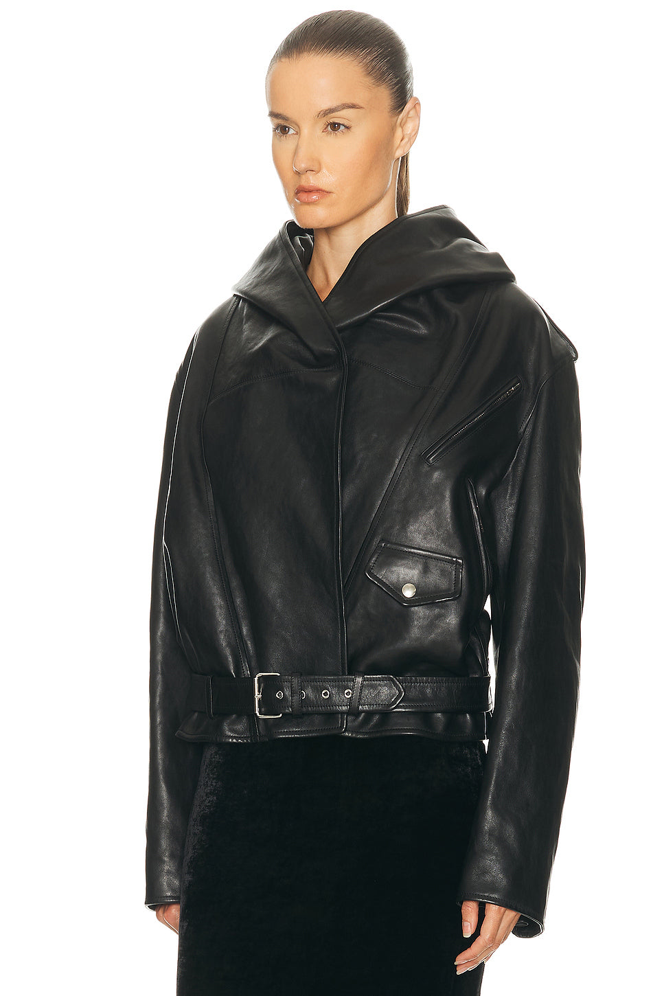 Hooded Biker Jacket