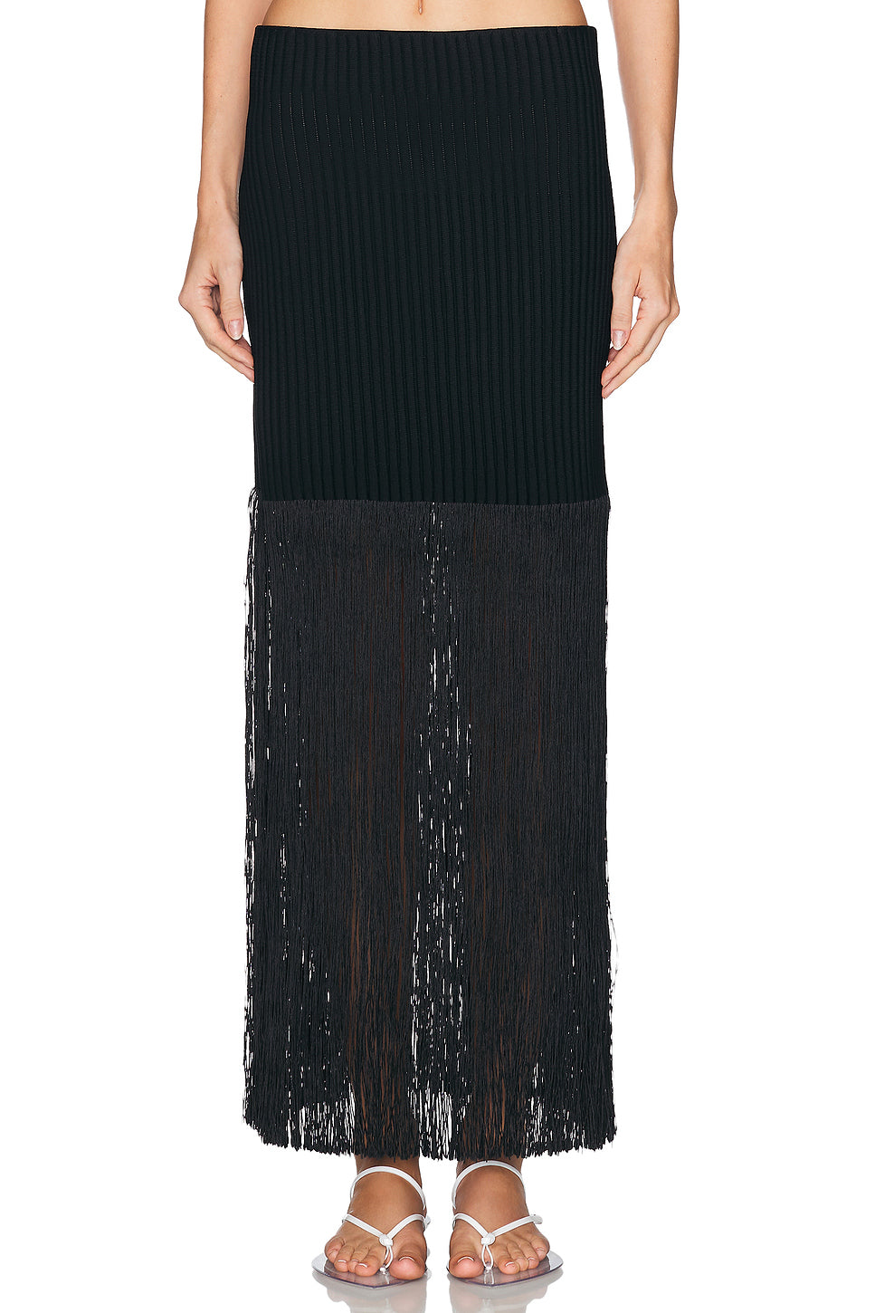 ALAΪA Fringed Tube Skirt
