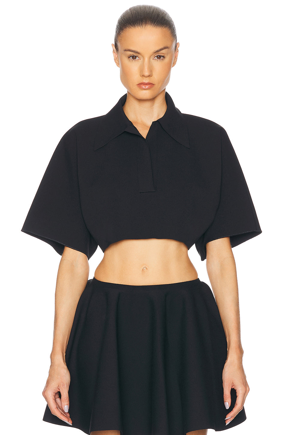 ALAΪA Crop Polo Top