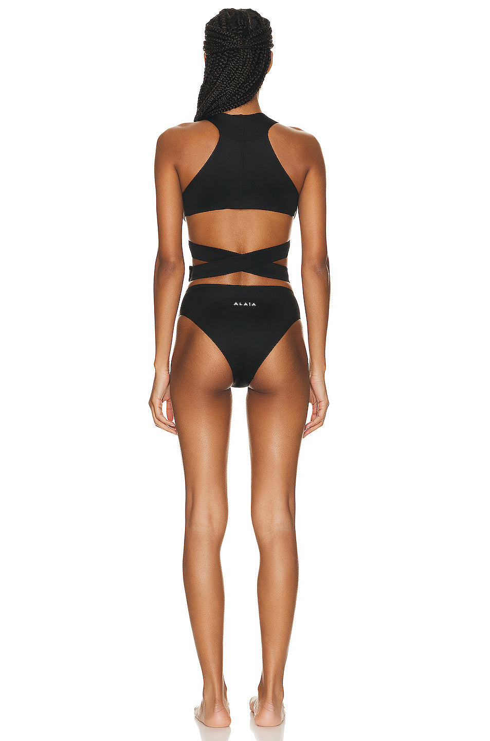 Criss Cross Bikini Set in Noir Alaïa