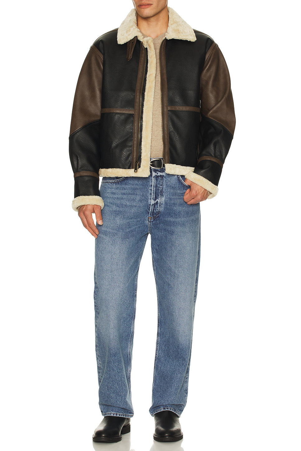 Faux Leather B-3 Mod Jacket