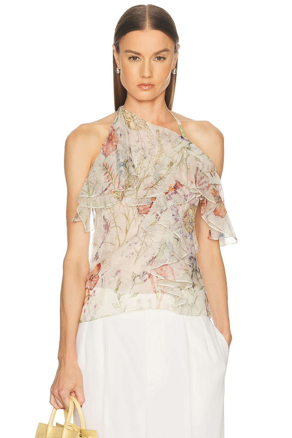 Halter Neck Ruffle Top