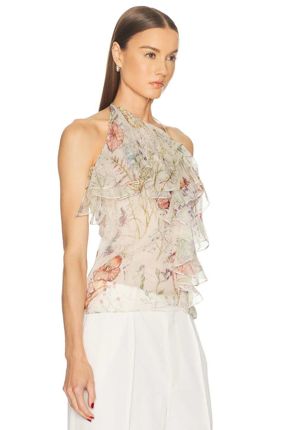 Halter Neck Ruffle Top