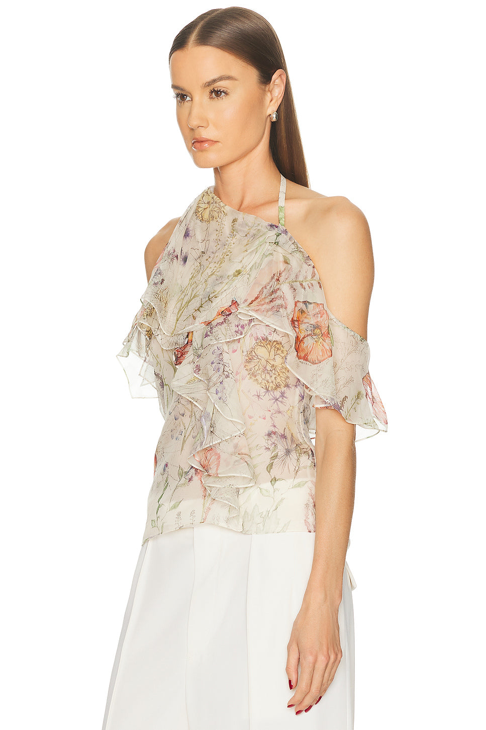 Halter Neck Ruffle Top