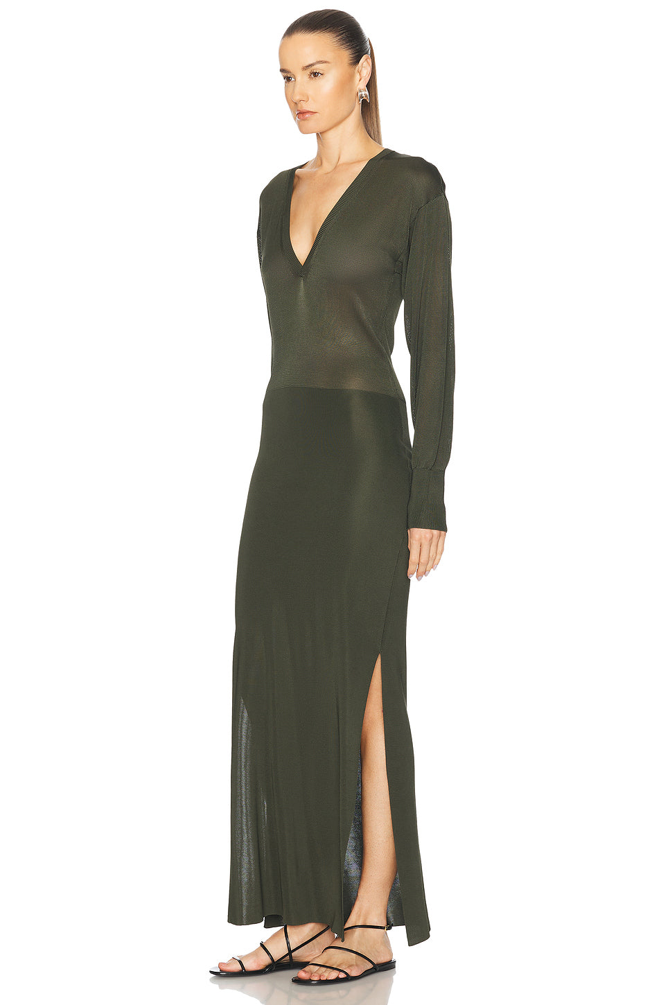 V Neck Midi Dress