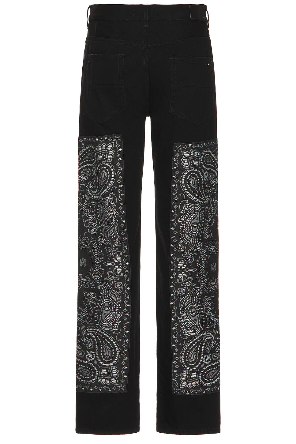 Bandana Jacquard Paneled Straight Jeans