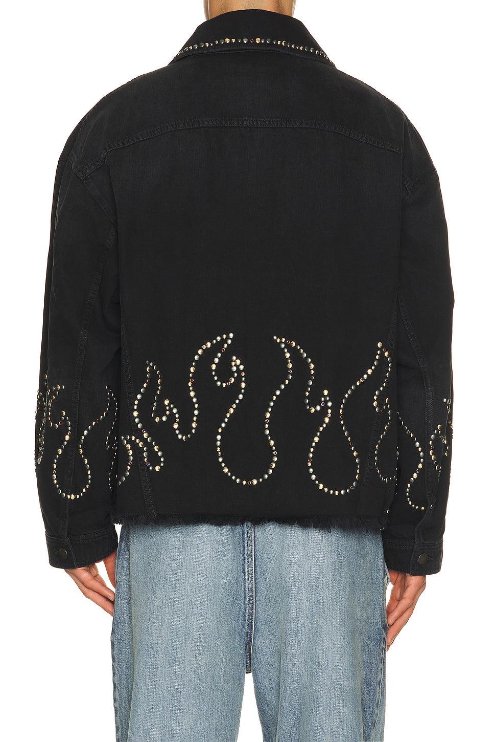 Studs Flames Trucker Jacket