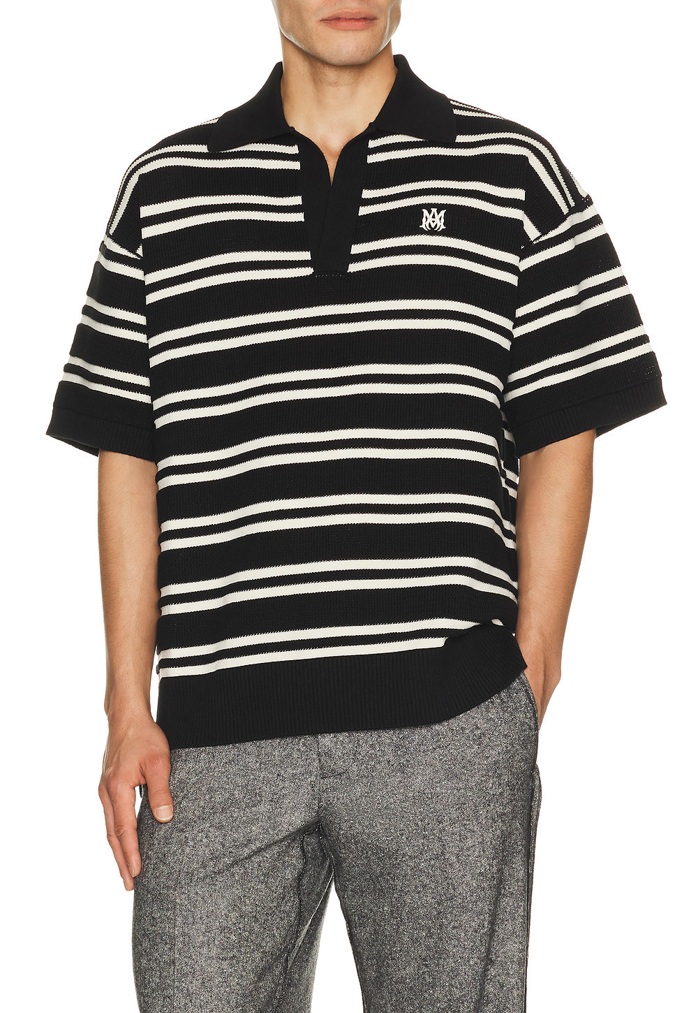 MA Stripe Knit Polo