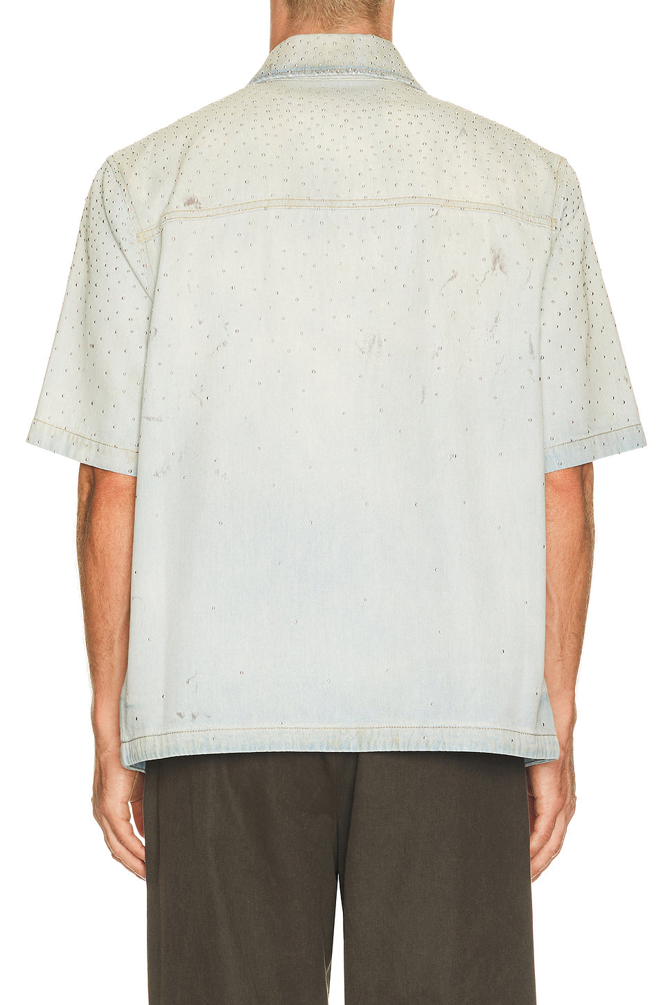 Crystal Long Sleeve OS Denim Shirt
