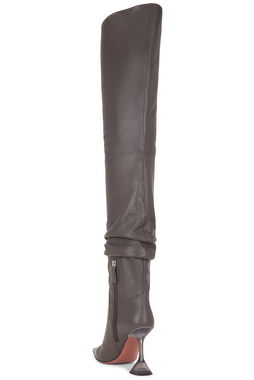 Olivia Glass Thigh High Nappa Boot In Grey