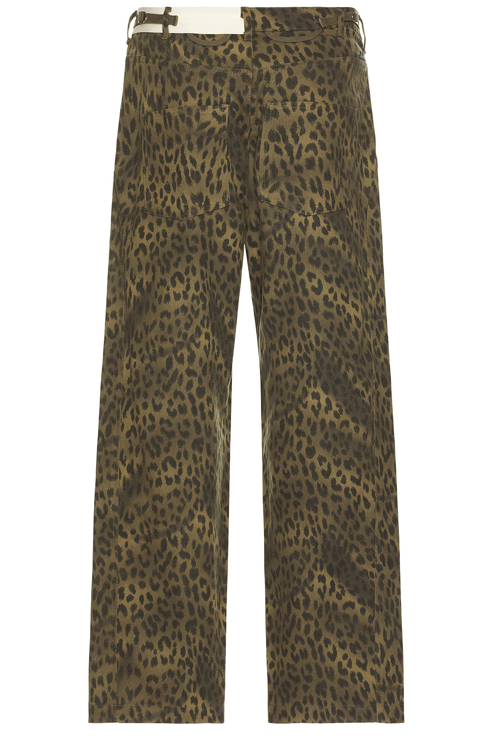 Unisex Leopard Cross-Over Wide Jeans