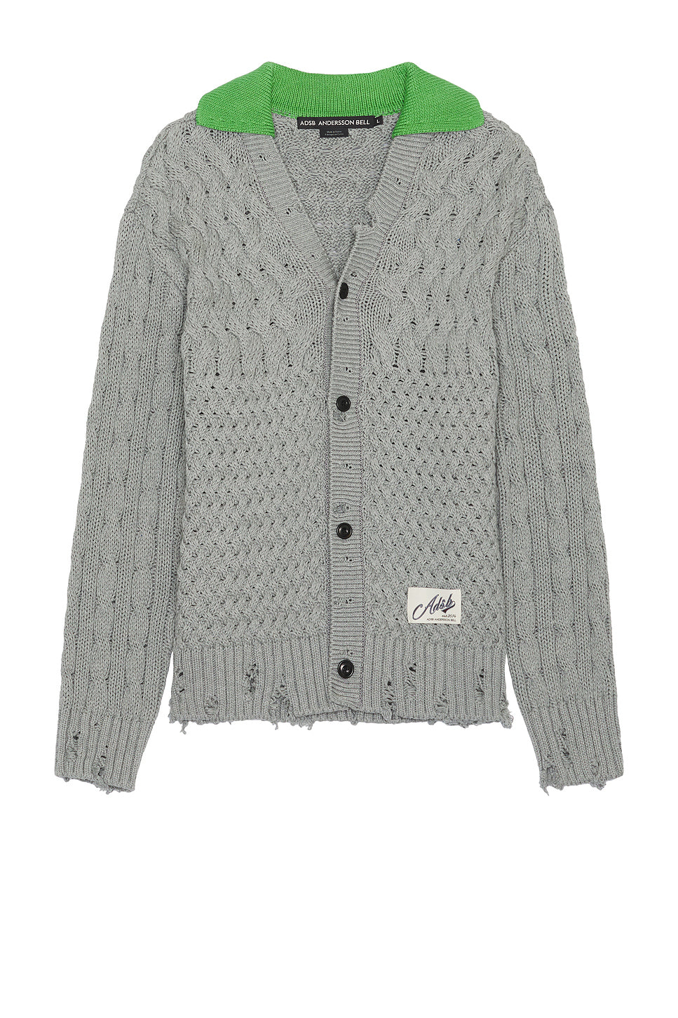 Green Collar V-Neck Cardigan