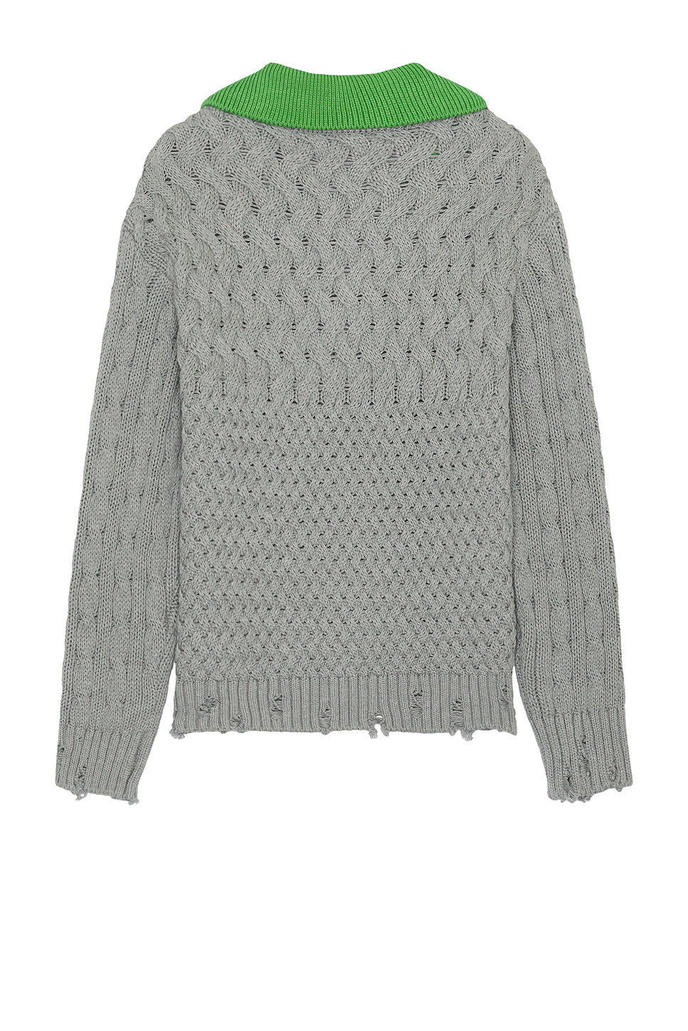 Green Collar V-Neck Cardigan