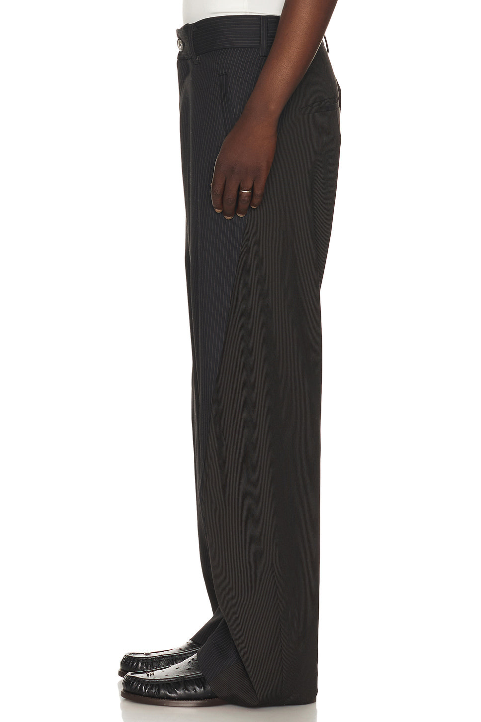 Twisted Seam Stripewide Leg Trousers