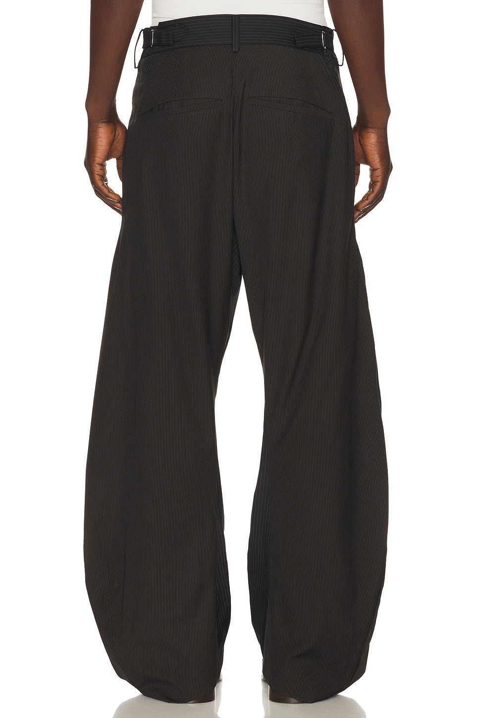 Twisted Seam Stripewide Leg Trousers