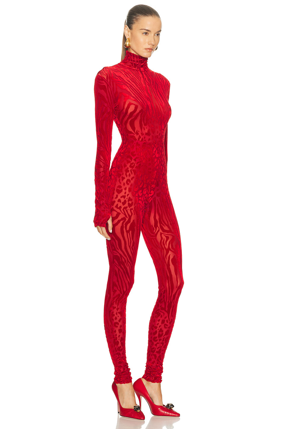 Animal Print Burnout Catsuit