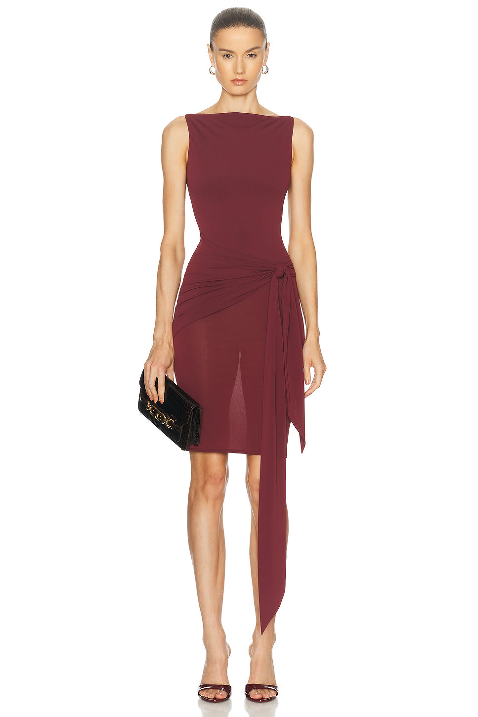 Gathered Jersey Midi Dress
