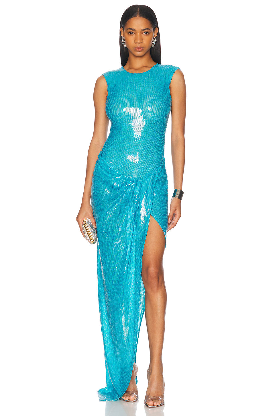 Sleeveless Sequined Gown